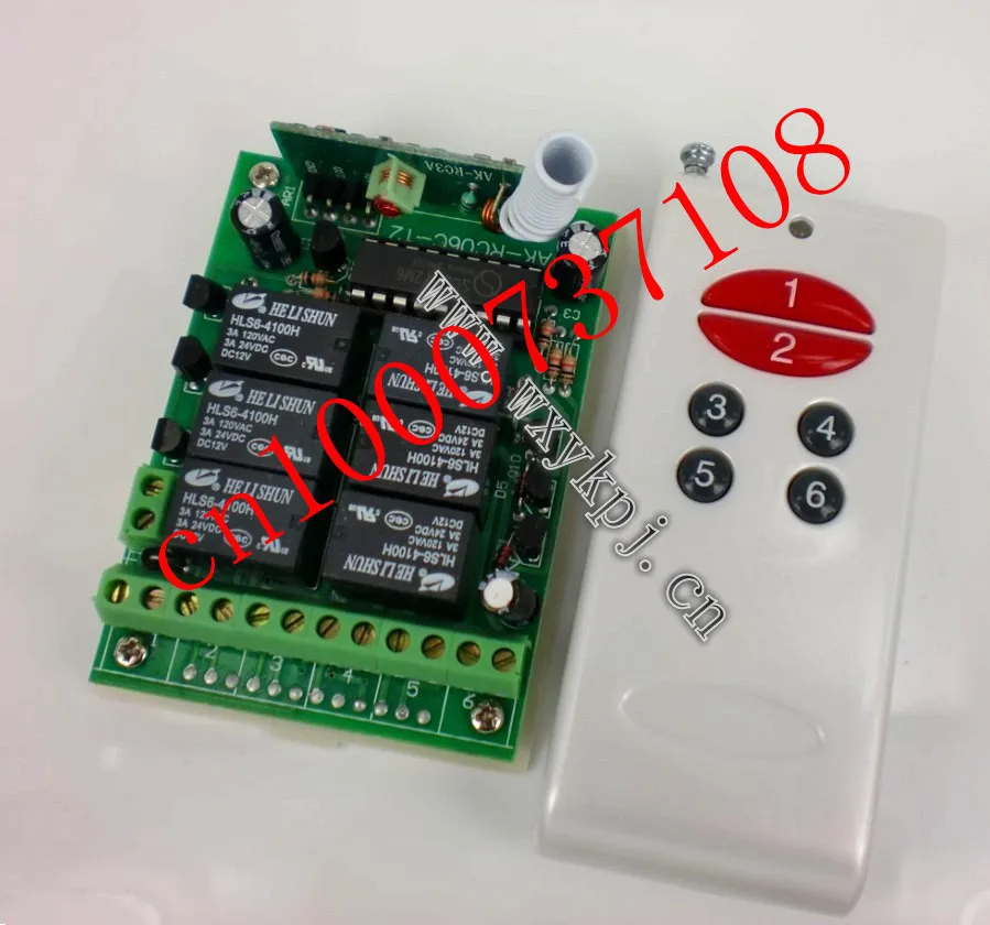 6CH DC12V 10A 1000M RF Wireless Remote Control System (transmitter+receiver/switch) for light /lampHome appliances 
6CH DC12V 10A 1000M RF Wireless Remote Control System (transmitter+receiver/switch) for light /lampHome appliances