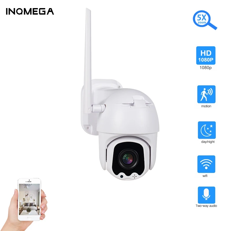 INQMEGA 5X Zoom PTZ IP Camara 1080P Outdoor Wifi Security Camera IR 60m Two Way Audio Network CCTV Surveill
INQMEGA 5X Zoom PTZ IP Camara 1080P Outdoor Wifi Security Camera IR 60m Two Way Audio Network CCTV Surveill