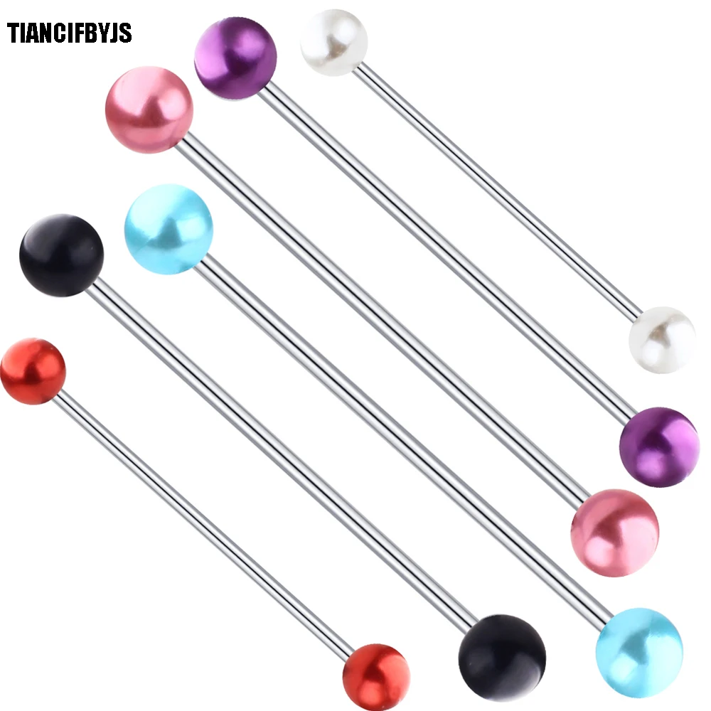 TIANCIFBYJS Pearl Acrylic Ball Stainless Steel Industrial Bar Long Straight Barbell Ear Stud Body Jewelry Piercing 100pcs 14g
TIANCIFBYJS Pearl Acrylic Ball Stainless Steel Industrial Bar Long Straight Barbell Ear Stud Body Jewelry Piercing 100pcs 14g