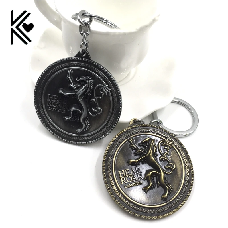 Antique Bronze Game Of Thrones House Lannister Hear Me Roar Lion Keychain High Quality Gothic Punk Men Key Chains Ring Wholesale
Antique Bronze Game Of Thrones House Lannister Hear Me Roar Lion Keychain High Quality Gothic Punk Men Key Chains Ring Wholesale