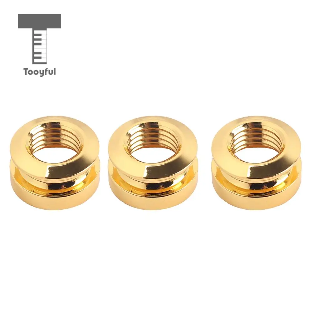 Tooyful Durable 3x Golden Guitar Replacement Pickup Endpin Jack Strap Buttons for Guitar/Bass Accessory 15 x 8mm