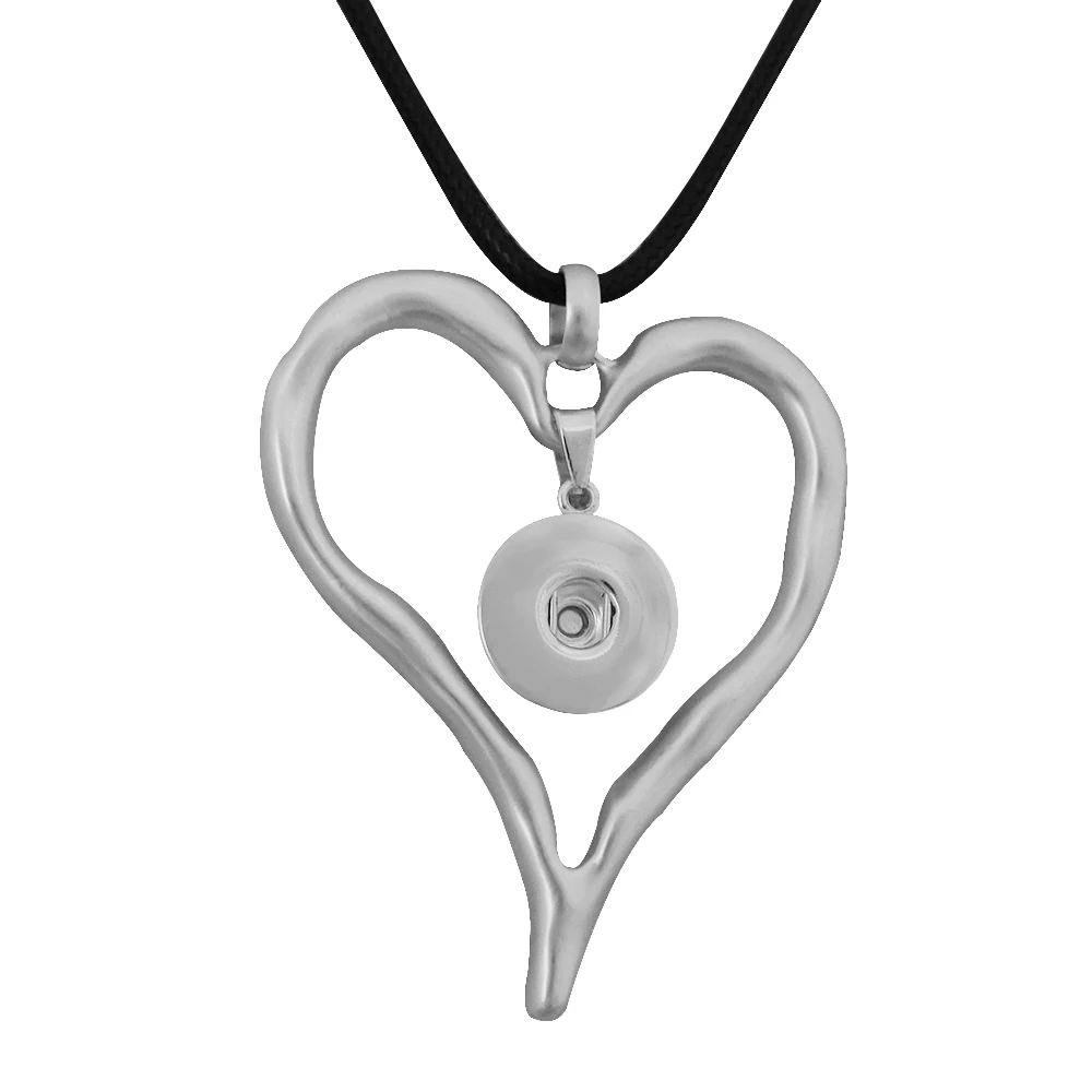 Newest Vintage 18mm Loveheart sliver pendant Necklace with 80CM Leather chain snaps jewelry fit 18mm snap button for women
Newest Vintage 18mm Loveheart sliver pendant Necklace with 80CM Leather chain snaps jewelry fit 18mm snap button for women