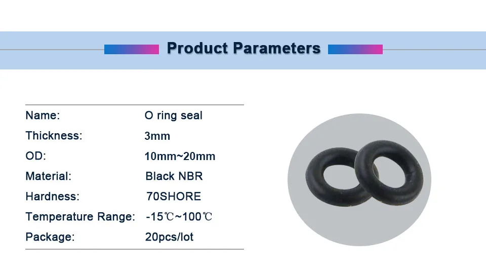 34mm x 2.5mm 39mm OD Pack of 10 Nitrile Rubber O-Rings 70A Shore Hardness