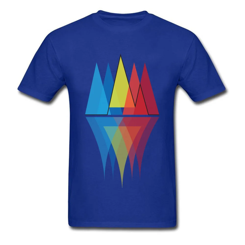 Pure Cotton Adult Short Sleeve Mountain Reflections Tshirts Slim Fit Tops & Tees 2018 Discount Design O-Neck Tee-Shirt Mountain Reflections blue