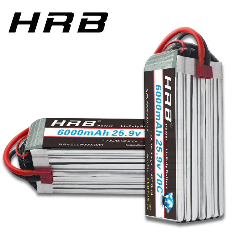 Аккумулятор HRB Lipo 25 9 в 7S 6000 мАч 70C T DEAN XT60 TRX для радиоуправляемого дрона FPV вертолет