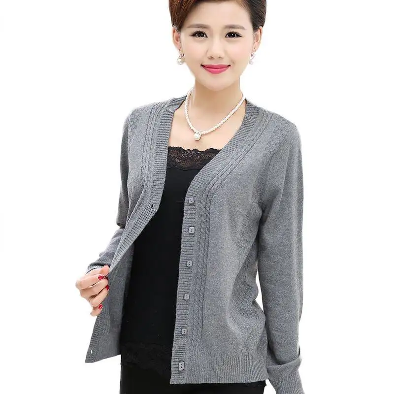 2019 Spring Autumn New Lady Wool Sweater Fashion Mother V-Neck Cashmere Cardigan Women Loose Long Sleeve Coat Plus Size 4XL A243
2019 Spring Autumn New Lady Wool Sweater Fashion Mother V-Neck Cashmere Cardigan Women Loose Long Sleeve Coat Plus Size 4XL A243