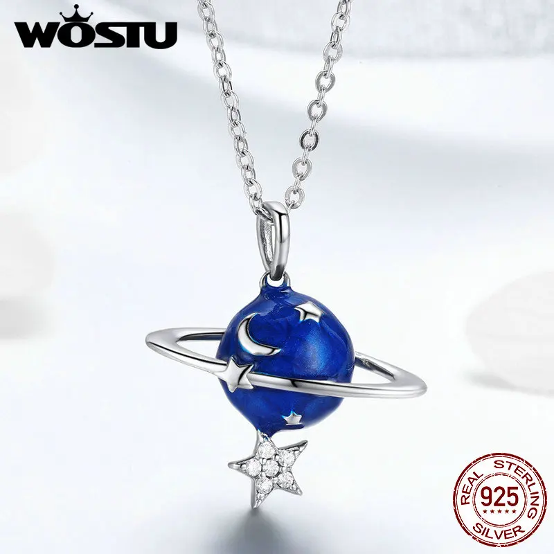 WOSTU 925 Sterling Silver Blue Planet Star Moon Pendant Necklace For Women Dazzling Style Unique Exquisite Jewelry Gift FNN007
WOSTU 925 Sterling Silver Blue Planet Star Moon Pendant Necklace For Women Dazzling Style Unique Exquisite Jewelry Gift FNN007