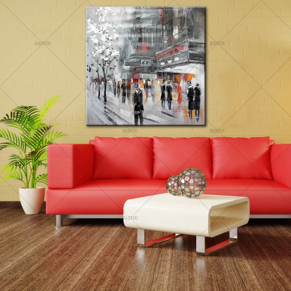 Unframed-Abstract-Modern-Landscape-New-York-City-Street-View-Handmade-Oil-Painting-On-Canvas-Home-Decor