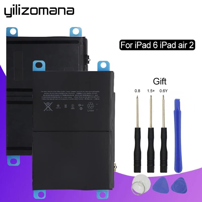 YILIZOMANA Tablet Battery For iPad Air 2 battery 7340mAh Original Replacement Battery For ipad 6 Air 2 A1566 A1567
YILIZOMANA Tablet Battery For iPad Air 2 battery 7340mAh Original Replacement Battery For ipad 6 Air 2 A1566 A1567