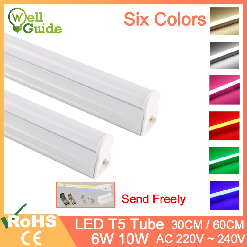 led tube T5 10W 6W 220V led tube integrated 2ft 300mm 600mm T5 Led Lights SMD 2835 Lighting Warm Cold White Red Green Blue Pink
led tube T5 10W 6W 220V led tube integrated 2ft 300mm 600mm T5 Led Lights SMD 2835 Lighting Warm Cold White Red Green Blue Pink