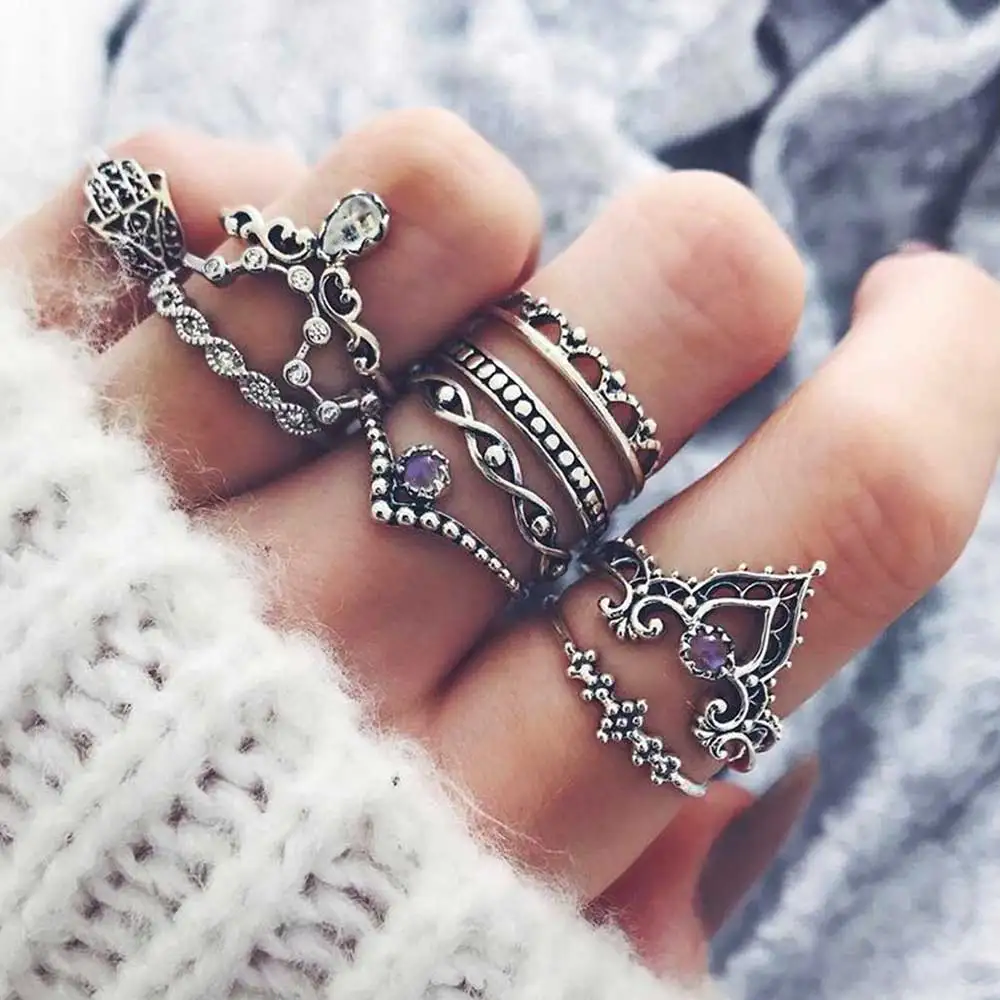 FAMSHIN 10Pcs/Set Bohemian Hollow Water Drop Pattern Vintage Ring Set Crystal Beidou Seven Stars Fatima Hand Ring For Women Gift
FAMSHIN 10Pcs/Set Bohemian Hollow Water Drop Pattern Vintage Ring Set Crystal Beidou Seven Stars Fatima Hand Ring For Women Gift