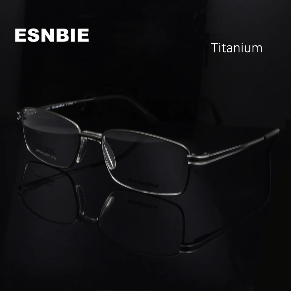 ESNBIE 100% Titanium Myopia Glasses Men Ultralight Square Optical Glasses Frame Full Rim Nearsightness Glass Oculos De Grau
ESNBIE 100% Titanium Myopia Glasses Men Ultralight Square Optical Glasses Frame Full Rim Nearsightness Glass Oculos De Grau