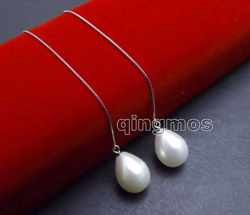 Fashion Big 12*16mm White Drop Sea shell pearl and sterling silver s925 Ear Line dangle 4'' Earring-ear662
Fashion Big 12*16mm White Drop Sea shell pearl and sterling silver s925 Ear Line dangle 4'' Earring-ear662