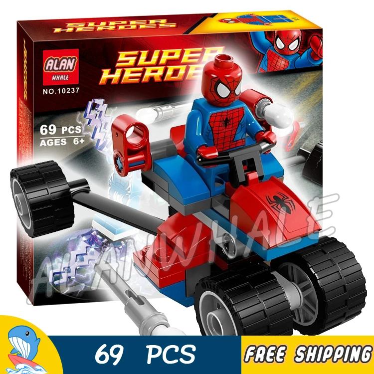 69pcs Super Heroes Spider-Man Spider-Trike vs. Electro Ultimate Cars 10237 Figure Building Blocks Toys Compatible With LegoING
69pcs Super Heroes Spider-Man Spider-Trike vs. Electro Ultimate Cars 10237 Figure Building Blocks Toys Compatible With LegoING