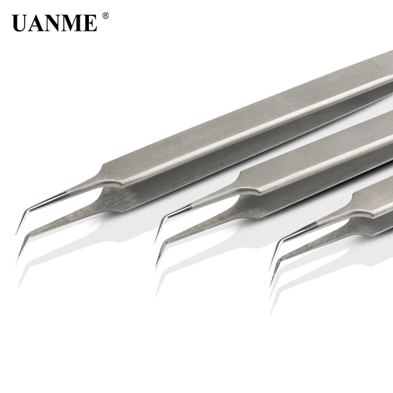 Пинцеты UANME швейцарские изогнутые плоскогубцы из нержавеющей стали с тонким