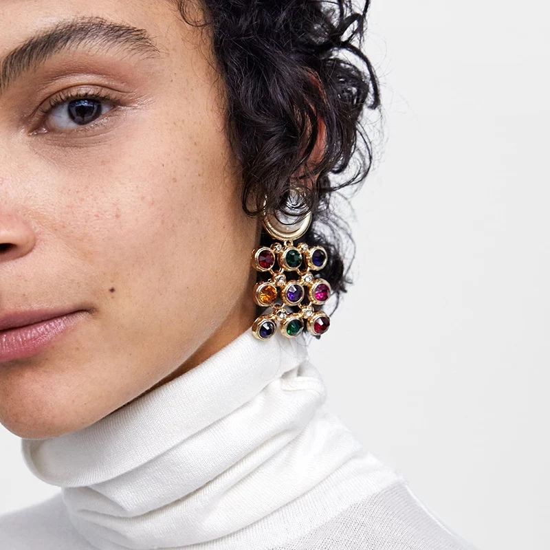 Dvacaman ZA Colorful Crystal Beads Pendant Earrings Round Simulated Pearl Dangle Drop Earrings Wedding Party Statement Jewelry
Dvacaman ZA Colorful Crystal Beads Pendant Earrings Round Simulated Pearl Dangle Drop Earrings Wedding Party Statement Jewelry