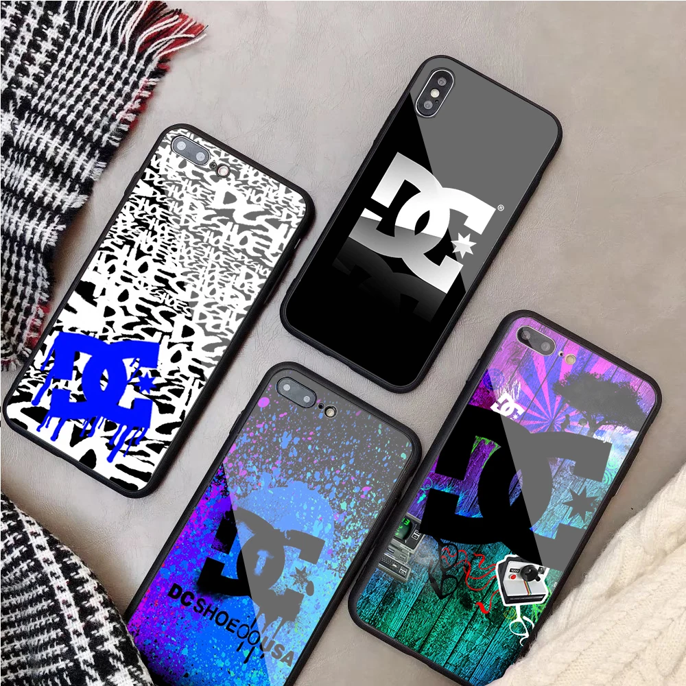 Чехол из закаленного стекла с логотипом Dc Shoes для iPhone 5 5C 5S SE 6 6plus 7plus 8 8plus X XS XR