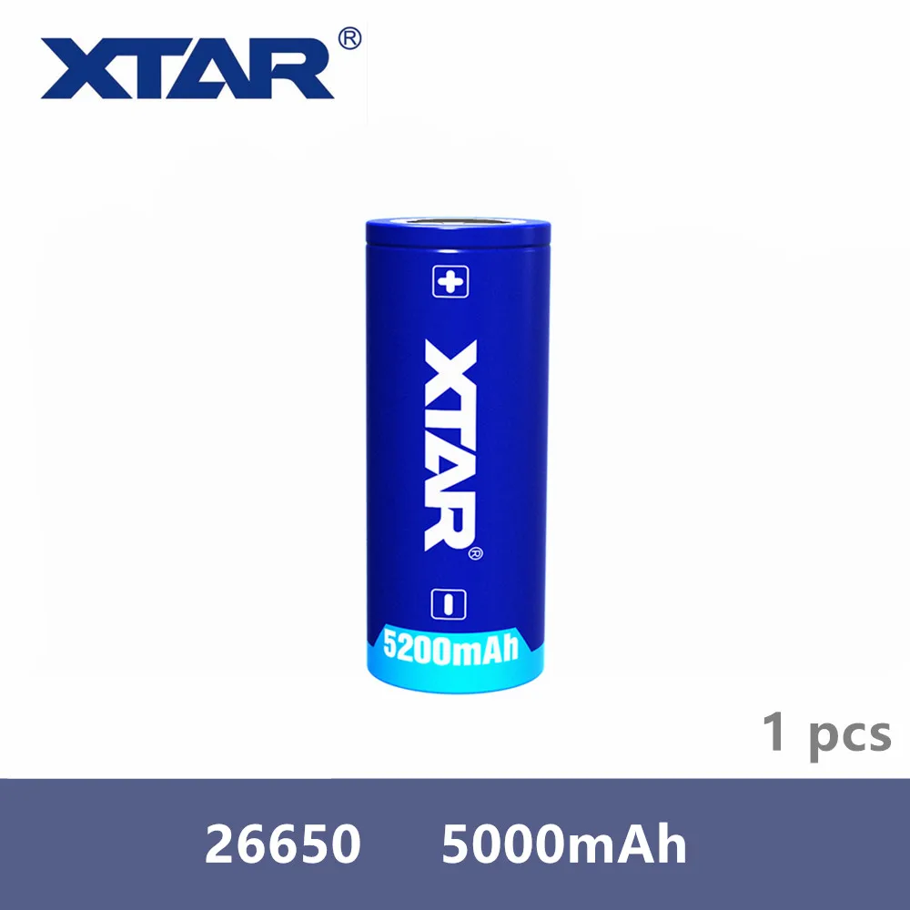 

1 Pcs Xtar Rechargeable 26650 5200mAh 3.7V protected battery for flashlights Compatible with MC1 MC2 PB2 VC2 VC4 SV2 charger