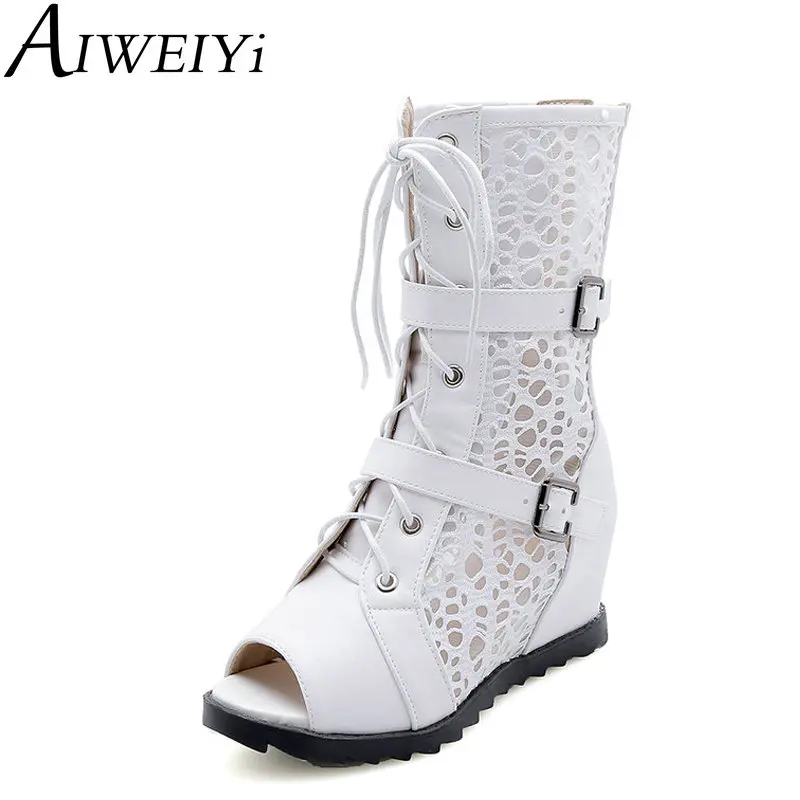 AIWEIYi Women Summer Boots Wedge Heel High Heels Lace Up Open Toe Platform Shoes New Woman Ankle Boots Leisure Boots
AIWEIYi Women Summer Boots Wedge Heel High Heels Lace Up Open Toe Platform Shoes New Woman Ankle Boots Leisure Boots