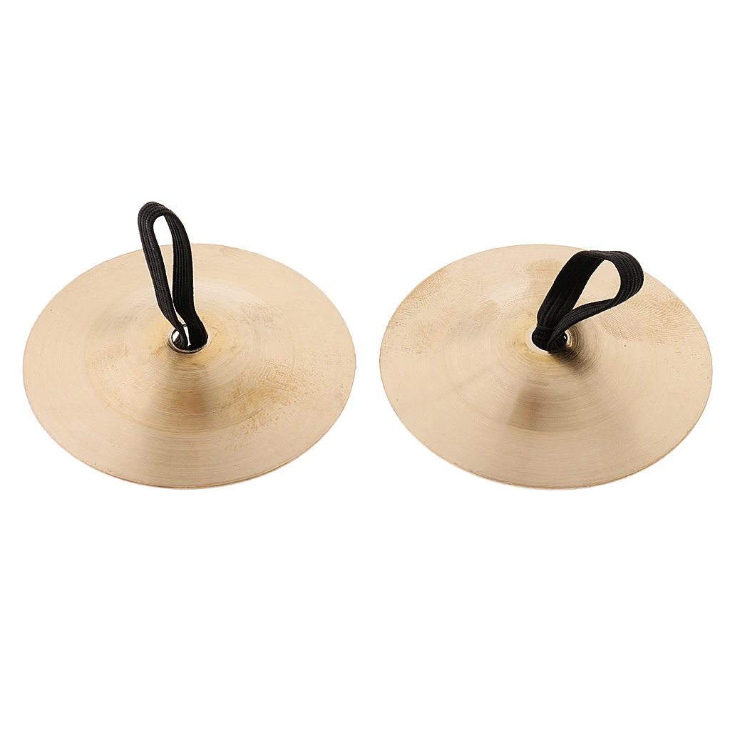 1 Pair Belly Dancing Gold Finger Cymbals Percussion Musical Instrument for Kids Early Education Toys Gift