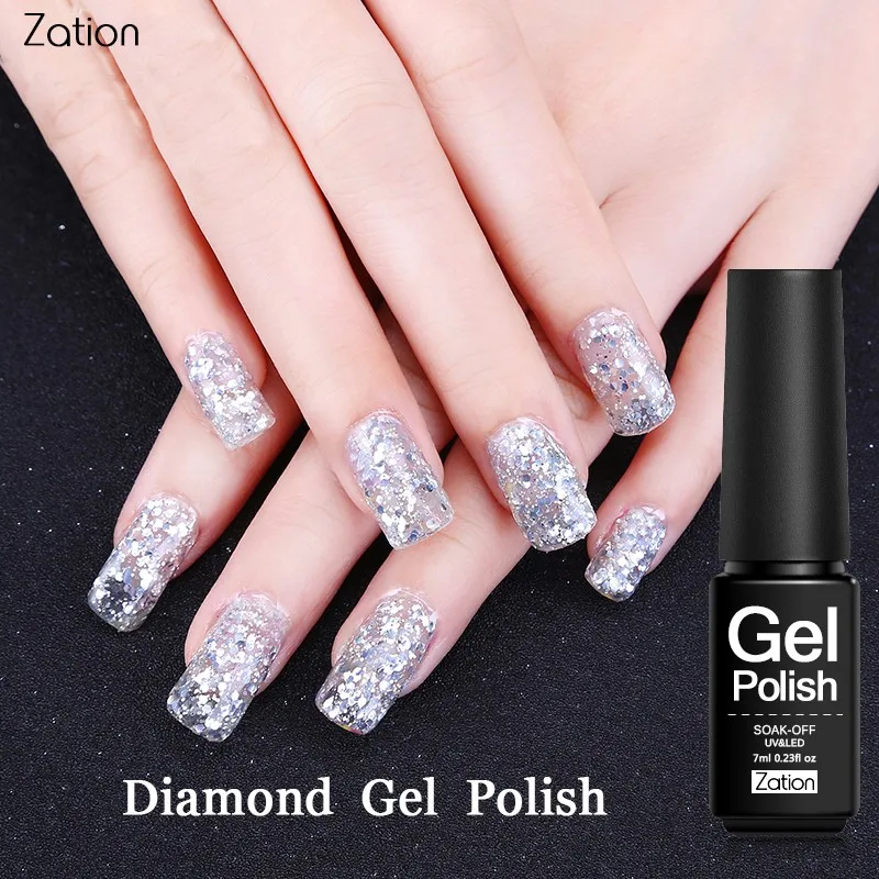Zation Diamond Nail Gel Varnish Shining Bling Glitter Manicure Nail Painting Enamel Glue Starry with Sequins Gel Nail Lacquer
Zation Diamond Nail Gel Varnish Shining Bling Glitter Manicure Nail Painting Enamel Glue Starry with Sequins Gel Nail Lacquer