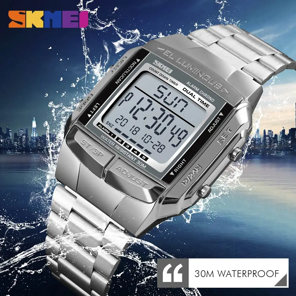 SKMEI Relogio Masculino Outdoor Sports Watch Men Clock Led Digital Watch Alarm Countdown Watches Mirror Clock Fashion Wristwatch
SKMEI Relogio Masculino Outdoor Sports Watch Men Clock Led Digital Watch Alarm Countdown Watches Mirror Clock Fashion Wristwatch