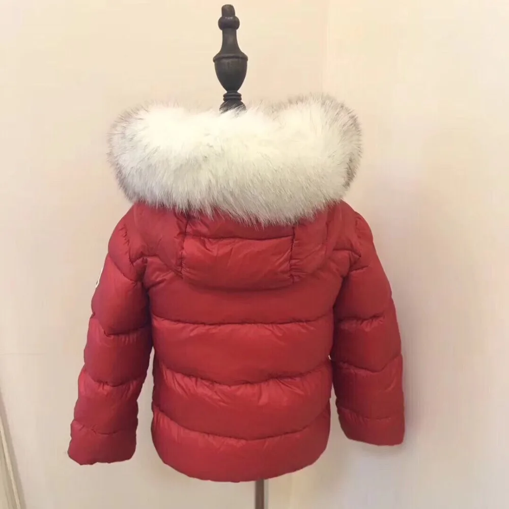 90-150cm winter baby girl's real fox fur collar 90% duck down parkas red hooded windproof warm jackets for Kid's
90-150cm winter baby girl's real fox fur collar 90% duck down parkas red hooded windproof warm jackets for Kid's