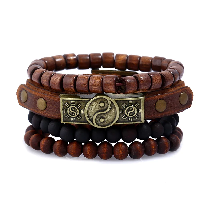 New 1Set 4pcs Punk Leather Bracelet Men Women Wrap Bracelets Vintage Multilayer Wood Beaded Set Bracelet Men Geometric Jewelry
New 1Set 4pcs Punk Leather Bracelet Men Women Wrap Bracelets Vintage Multilayer Wood Beaded Set Bracelet Men Geometric Jewelry