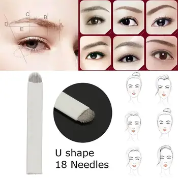 100pcs Tattoo Needle U Shape 18 Needle Permanent Eyebrow Makeup Blades for 3D Permanent Makeup Manual Tattoo Pen
100pcs Tattoo Needle U Shape 18 Needle Permanent Eyebrow Makeup Blades for 3D Permanent Makeup Manual Tattoo Pen