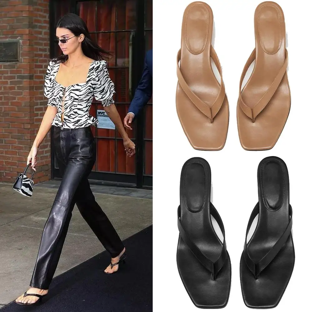 Summer New Leather Square Toe Slippers Women Flip Flops Women Sandal Heels Stiletto Sandalias Mujer 2019 Luxury Sandals
Summer New Leather Square Toe Slippers Women Flip Flops Women Sandal Heels Stiletto Sandalias Mujer 2019 Luxury Sandals