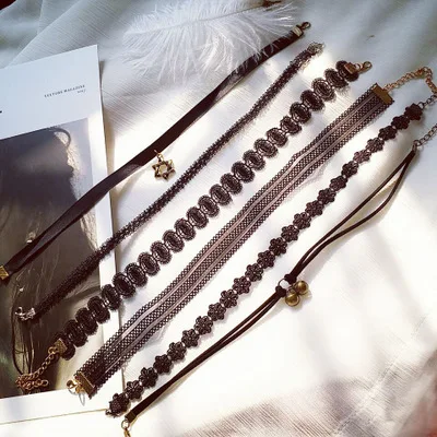 New Fashion Punk Gothic Girl Black Velvet Lace Harajuku Chokers Necklace Torques For Women Tattoo Clavicle Collares Jewelry Gift
New Fashion Punk Gothic Girl Black Velvet Lace Harajuku Chokers Necklace Torques For Women Tattoo Clavicle Collares Jewelry Gift