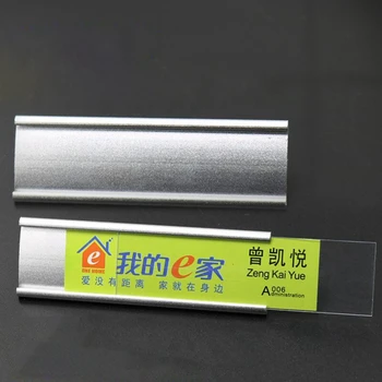 2pcs 70*22mm blank aluminum name tags with pin or magnet hotel staff silver gold reusable id badge holder
2pcs 70*22mm blank aluminum name tags with pin or magnet hotel staff silver gold reusable id badge holder