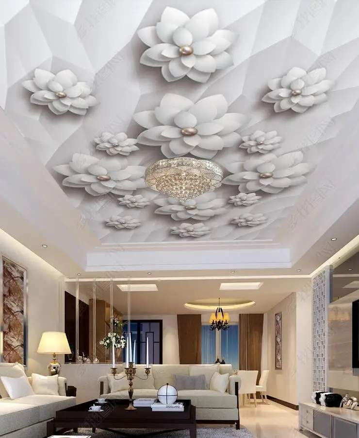 1807 3D White Flowers Printing stretch ceiling film for workshop ceiling decoration
1807 3D White Flowers Printing stretch ceiling film for workshop ceiling decoration