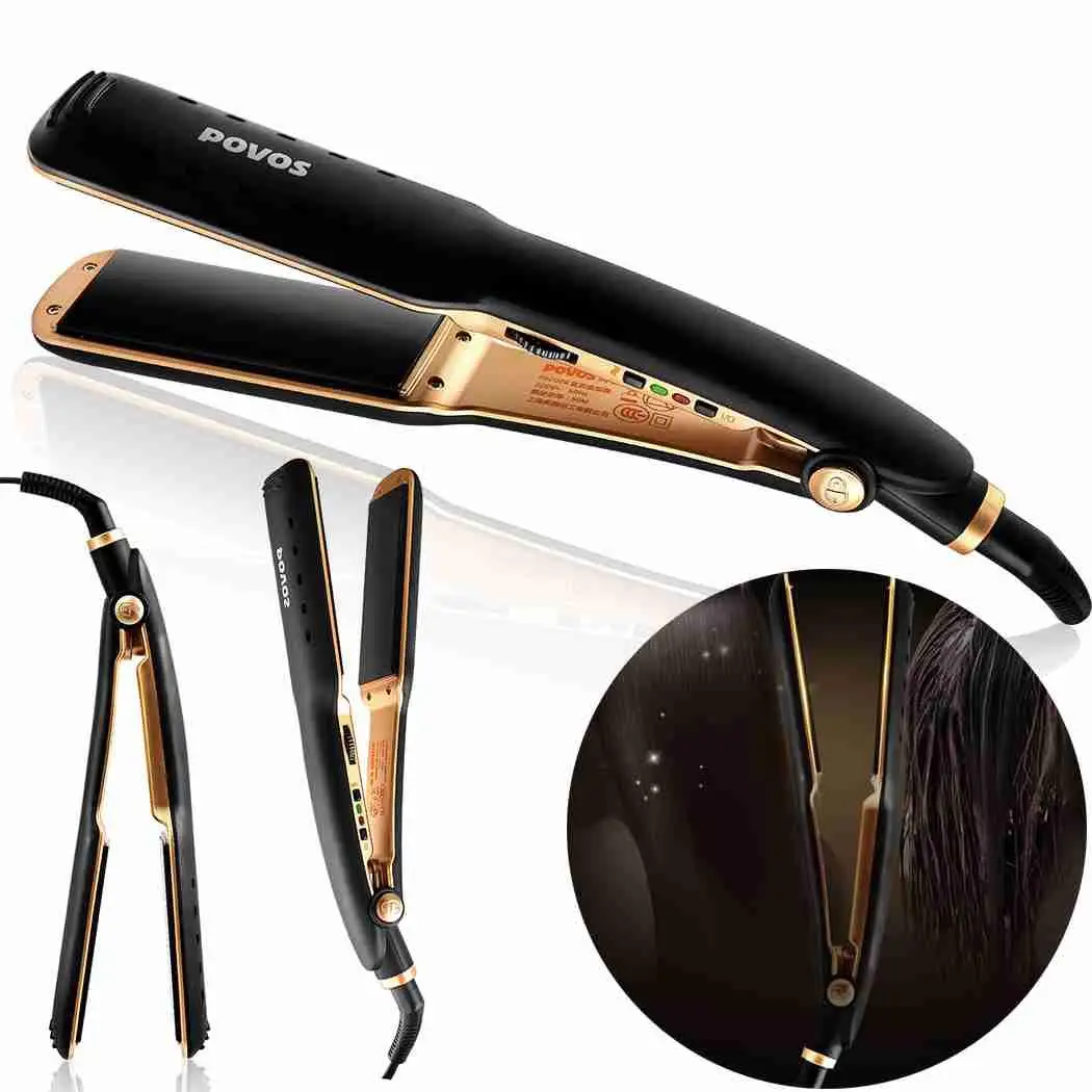 Professional Women Steam Hair Straightener Ceramic Vapor Flat Iron Seam Straightening Curler Steamer Styling | Красота и здоровье