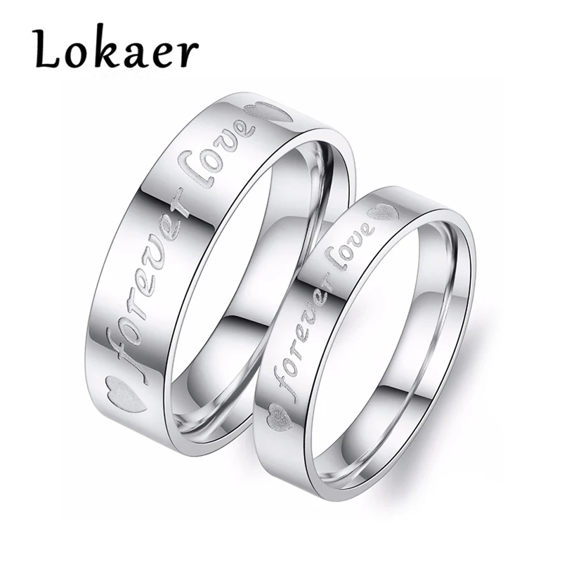 Lokaer Titanium Steel Engraved Couple Rings Male Female Wedding Rings For Lover FOREVER LOVE Romatic Valentine's Day Gift OGJ030
Lokaer Titanium Steel Engraved Couple Rings Male Female Wedding Rings For Lover FOREVER LOVE Romatic Valentine's Day Gift OGJ030