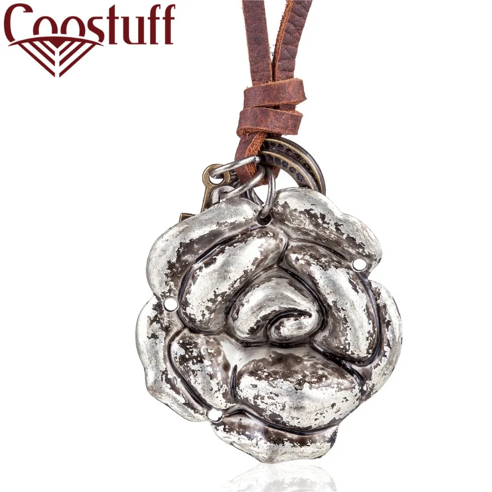 2018 VIntage Flower Pendant Punk Women jewelry statement necklaces & pendants kolye Vintage Long leather Necklace collier femme 
2018 VIntage Flower Pendant Punk Women jewelry statement necklaces & pendants kolye Vintage Long leather Necklace collier femme