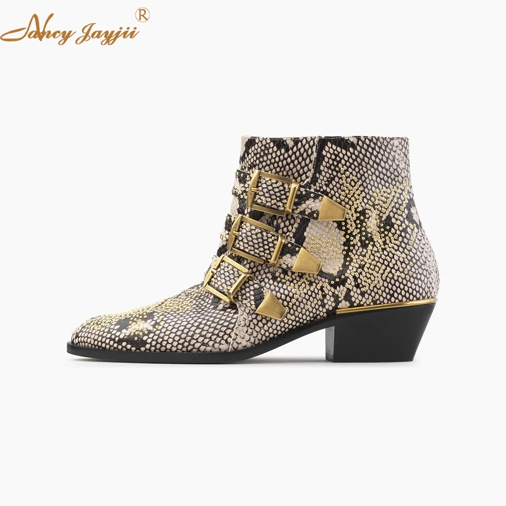 Susanna ankle boot in python-print calfskin Round Toe Genuine Snakeskin Boots Women Med Heels 40 mm Shoes Zipper Size 39
Susanna ankle boot in python-print calfskin Round Toe Genuine Snakeskin Boots Women Med Heels 40 mm Shoes Zipper Size 39
