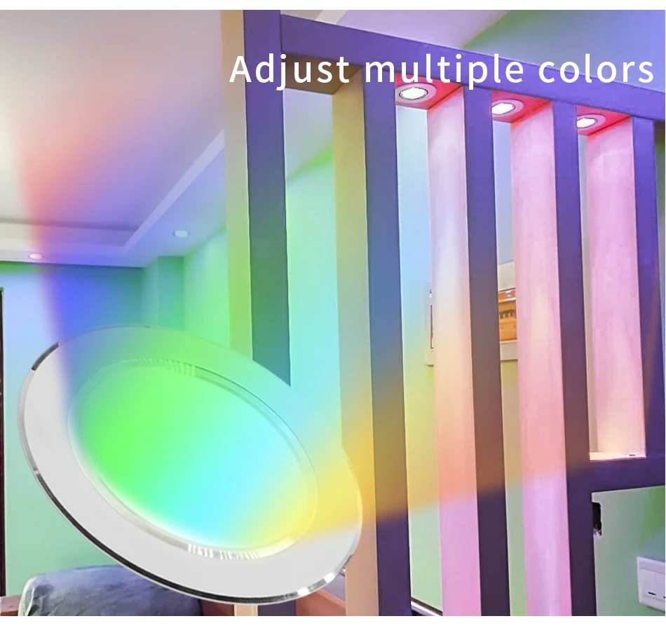 LED Round RGB Downlight Recessed Lamp 5W 10W Remote Control Multiple Model Colors AC110V 240V Indoor Ambient Light Party Bar KTV