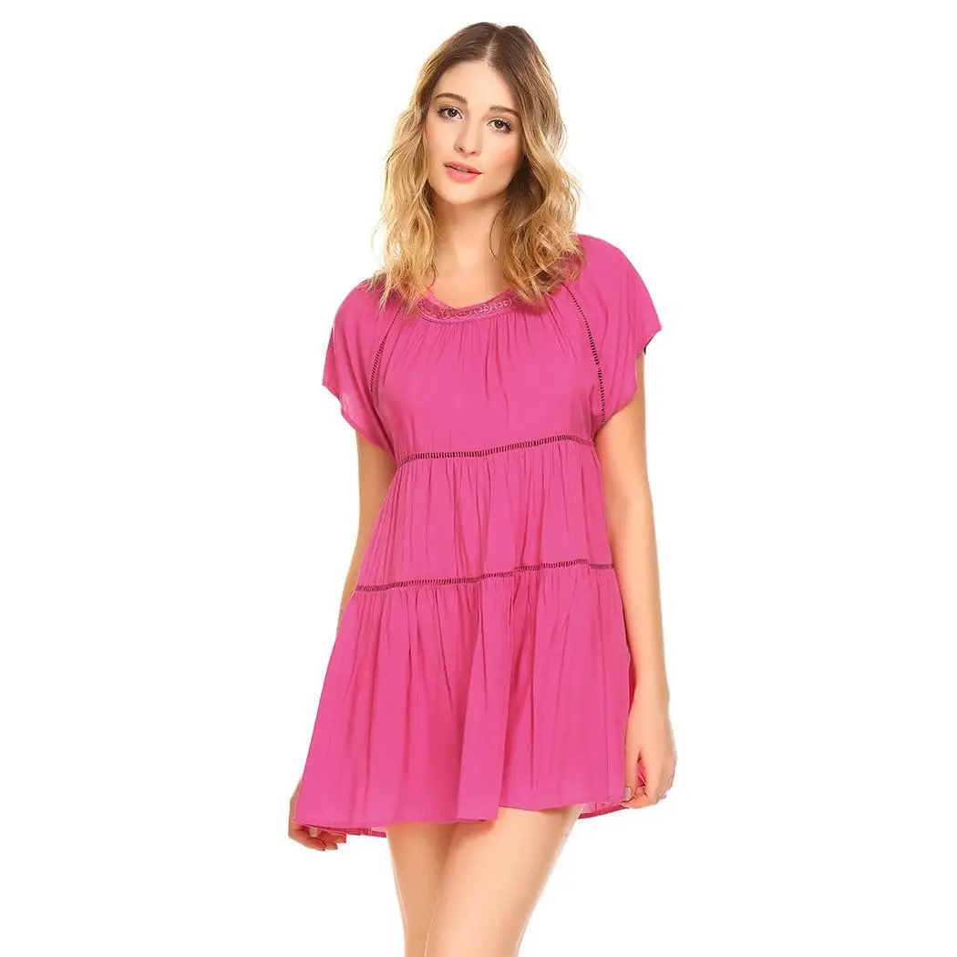 Ekouaer Nightgown Women Cotton Casual Sleepwear Dress O Neck Short Sleeve Lace Patchwork Hollow Out Flare Sleep Nightdress
Ekouaer Nightgown Women Cotton Casual Sleepwear Dress O Neck Short Sleeve Lace Patchwork Hollow Out Flare Sleep Nightdress
