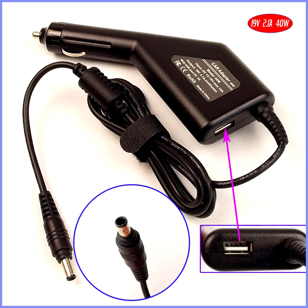 19V 2.1A 40W Laptop Car DC Adapter Charger + USB(5V 2A) for Samsung N108 N110 N120 N128 N130 N140 N145 N148 N150
19V 2.1A 40W Laptop Car DC Adapter Charger + USB(5V 2A) for Samsung N108 N110 N120 N128 N130 N140 N145 N148 N150