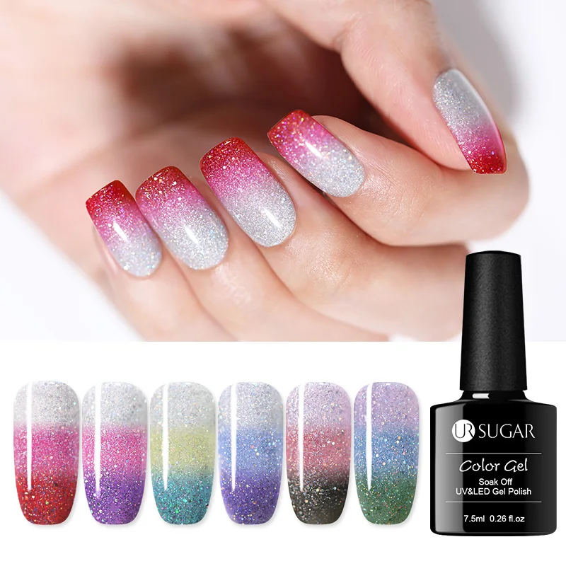 UR SUGAR 7.5ml Temperature Change Color Thermal Gel Polish Shimmer Glitter Long-Lasting Soak off UV Gel Nail Polish Varnish
UR SUGAR 7.5ml Temperature Change Color Thermal Gel Polish Shimmer Glitter Long-Lasting Soak off UV Gel Nail Polish Varnish