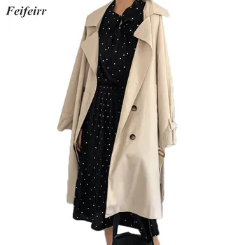 Spring Autumn 2018 Women new Korean loose casual Windbreaker Fashion Solid color lapel Harajuku long sleeves jacket Overcoat 
Spring Autumn 2018 Women new Korean loose casual Windbreaker Fashion Solid color lapel Harajuku long sleeves jacket Overcoat