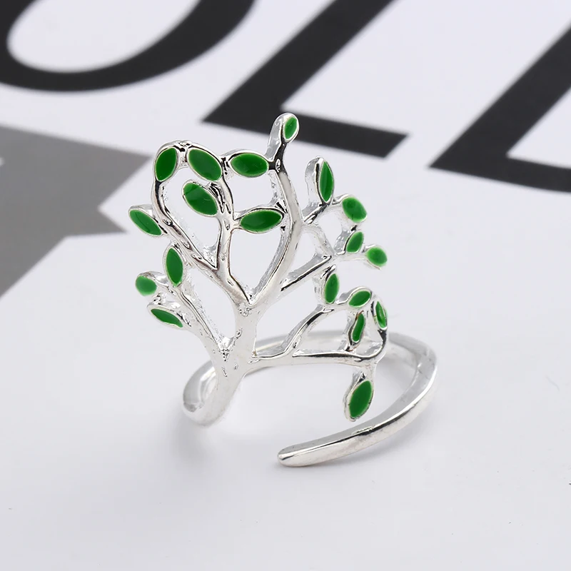 Vintage Ring Life Tree Opening Ring Adjustable Green Leaves Silver Ring for Women's Glamour Statement Jewelry Gift
Vintage Ring Life Tree Opening Ring Adjustable Green Leaves Silver Ring for Women's Glamour Statement Jewelry Gift