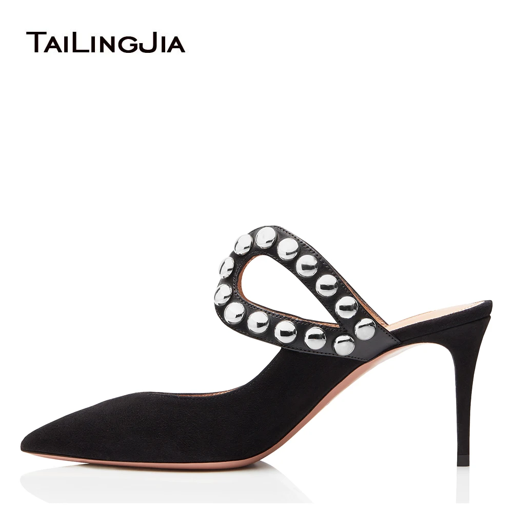 New Pointed Toe Mid Heel Woman Pumps Mules Slingback Studs Stiletto Pumps Heels Wedding Party Dress Big Size 2018 Free Shipping
New Pointed Toe Mid Heel Woman Pumps Mules Slingback Studs Stiletto Pumps Heels Wedding Party Dress Big Size 2018 Free Shipping