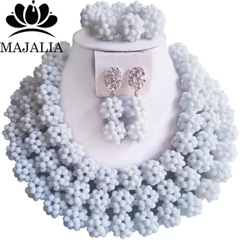 Fashion african wedding beads white nigerian wedding african beads jewelry set Crystal Free shipping Majalia-315
Fashion african wedding beads white nigerian wedding african beads jewelry set Crystal Free shipping Majalia-315