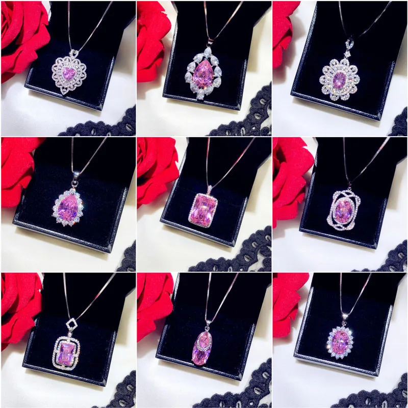 Necklaces Pendants For Women Fine Jewelry Pink Cubic Zirconia Clavicular Chain Temperament Bijoux Femme
Necklaces Pendants For Women Fine Jewelry Pink Cubic Zirconia Clavicular Chain Temperament Bijoux Femme