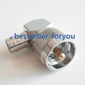 UHF male PL259 PL-259 to BNC female right angle 90 degree L Shape Type Adapter 
UHF male PL259 PL-259 to BNC female right angle 90 degree L Shape Type Adapter