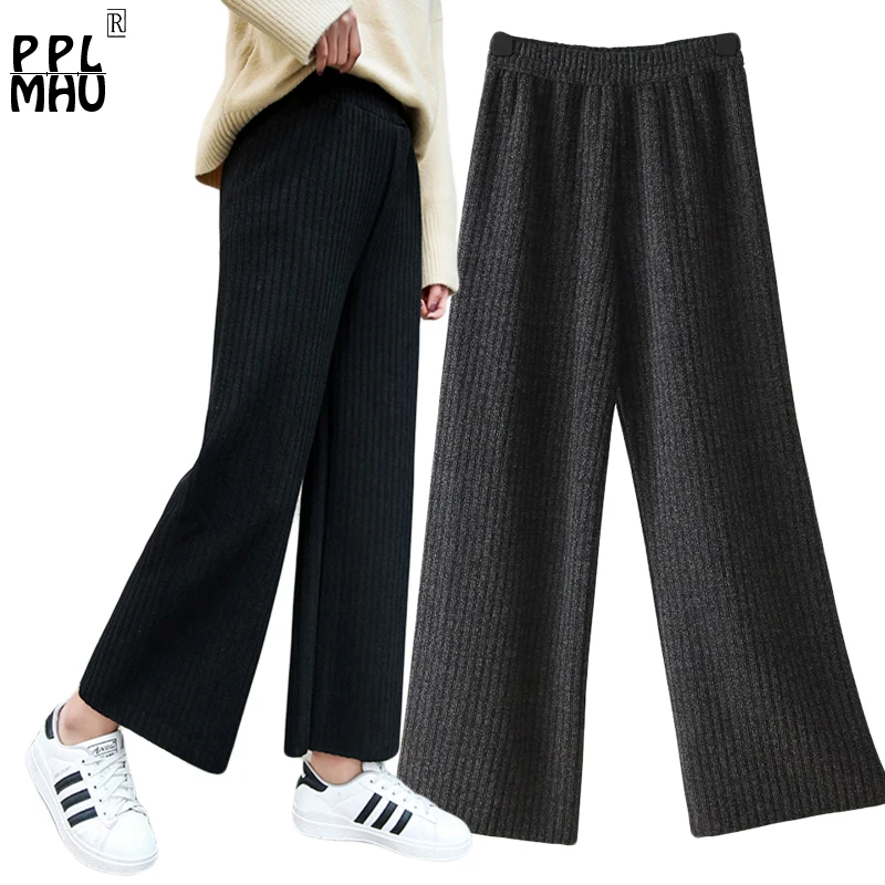 2019 Spring Knit Wide Leg Ankle-Length Pants For Women Solid Colors Elastic High Waist Trousers And Casual Loose Sweatpants 2XL
2019 Spring Knit Wide Leg Ankle-Length Pants For Women Solid Colors Elastic High Waist Trousers And Casual Loose Sweatpants 2XL