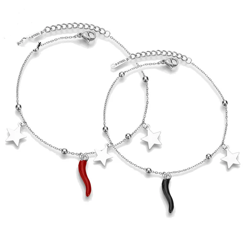 Delicate Lady Girls Bangle Simple Stainless Steel Small Pepper Bracelet Trendy Stars Fine Chain Cuff Jewelry Party Drop Shipping
Delicate Lady Girls Bangle Simple Stainless Steel Small Pepper Bracelet Trendy Stars Fine Chain Cuff Jewelry Party Drop Shipping