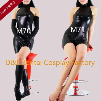 Free Shipping DHL Sexy Adult Events Costume Black Shiny Metallic Spandex Catsuits for Woman with Gloves and Socks
Free Shipping DHL Sexy Adult Events Costume Black Shiny Metallic Spandex Catsuits for Woman with Gloves and Socks